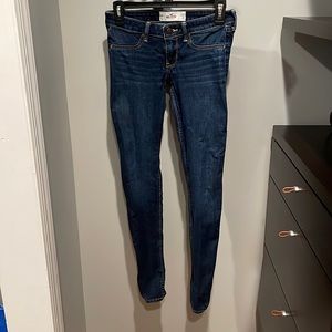 Low rise dark denim skinny jeans